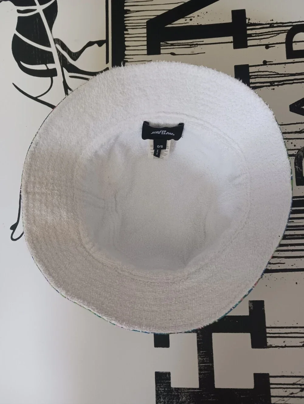 Vintage Marc Jacobs Bucket Hat, One Size, Floral Nylon, and White Terry Cotton